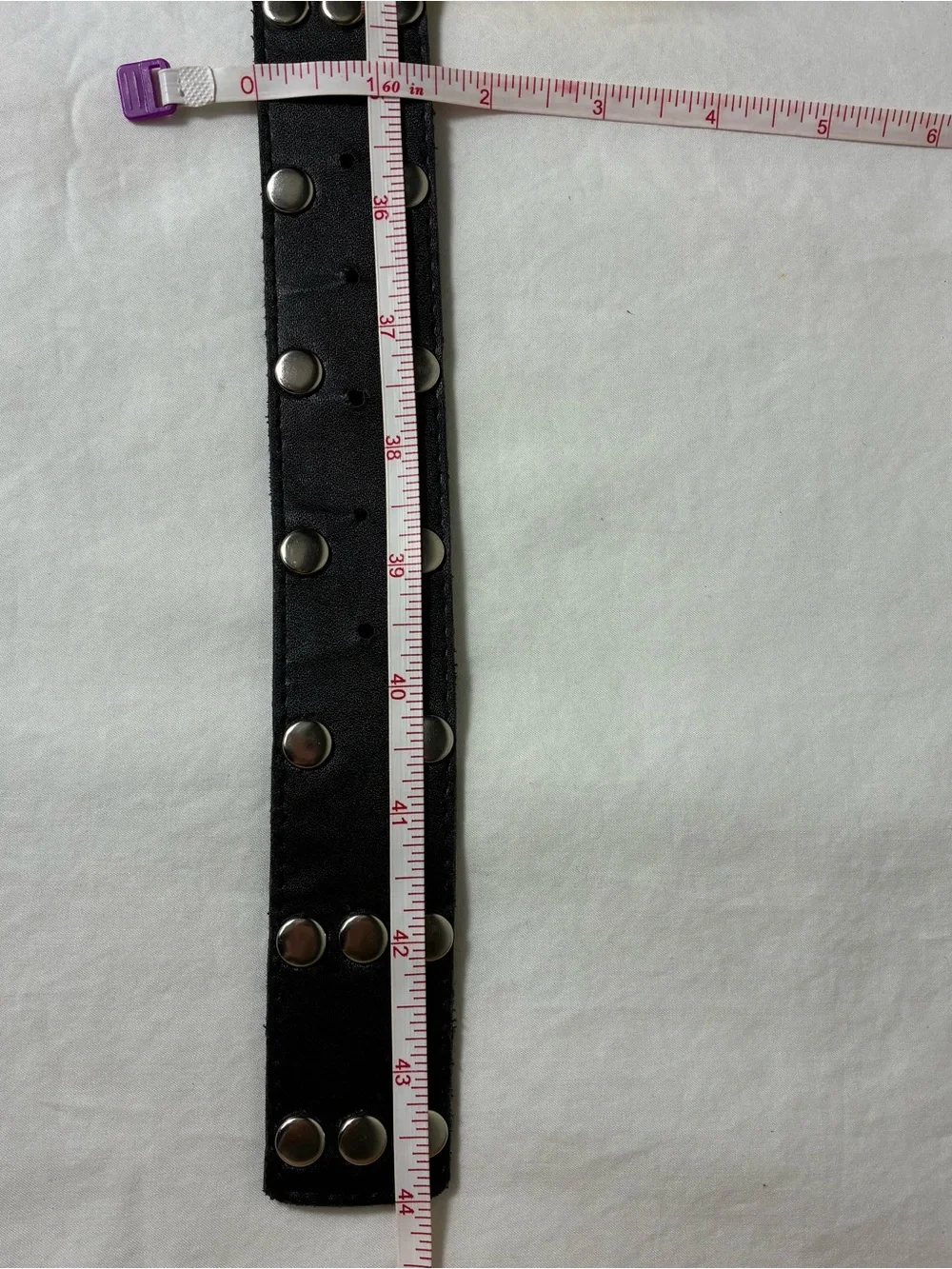 Womens belt Size 16 black studded faux leather rocker goth Whimsygoth